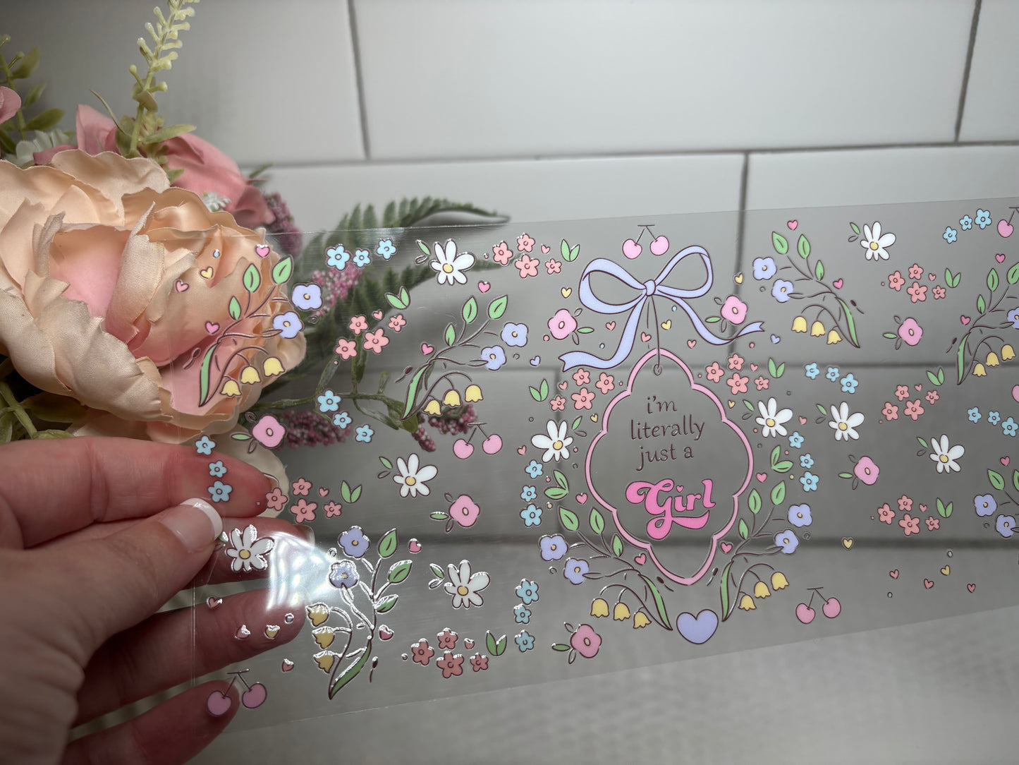 Literally just a girl dainty uv DTF cup wrap