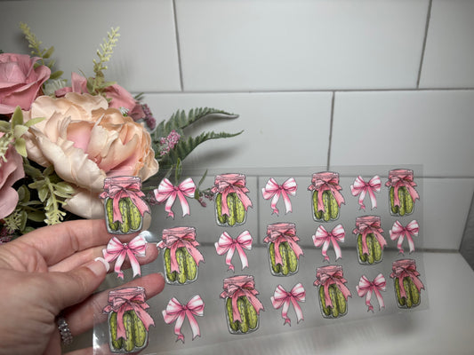 Pickle and bows uv DTF cup wrap