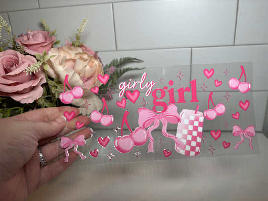 Girly Girl pink uvdtf cup wrap